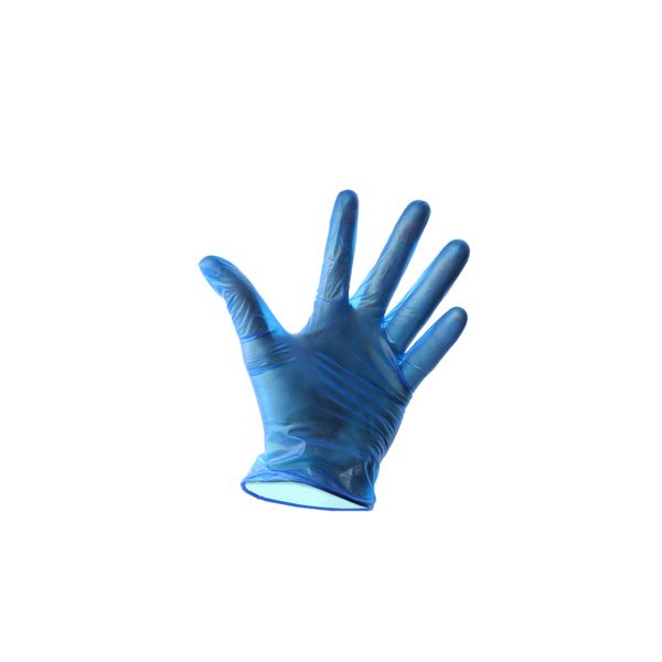 Picture of Blue Lightly Powdered Vinyl Gloves Lrg (100)