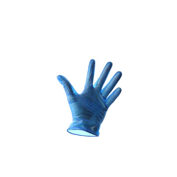 Picture of Blue Lightly Powdered Vinyl Gloves Med (100)