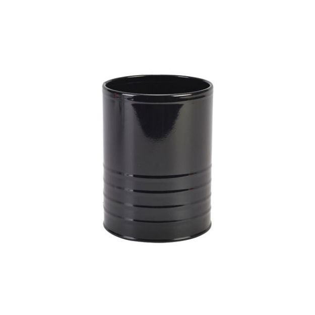 Picture of Galvanised Steel Can 11cm Dia x 14.5cm Black