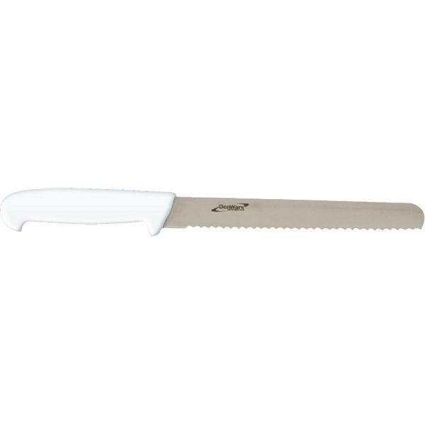 Picture of Genware 12'' Slicing Knife White (Serrated)