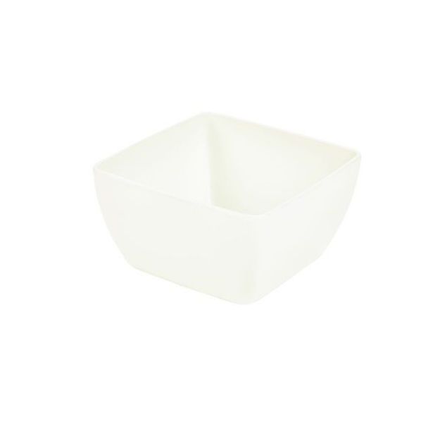 Picture of White Melamine Curved Square Bowl 15cm