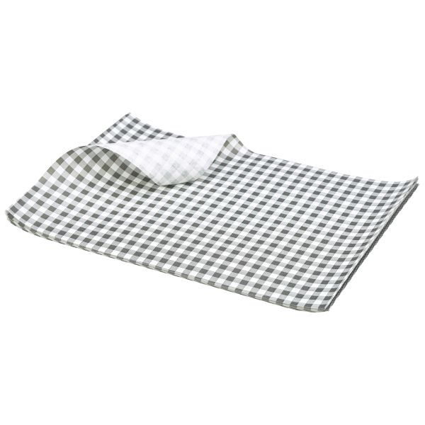 Picture of Greaseproof Paper Black Gingham Print 25x20cm