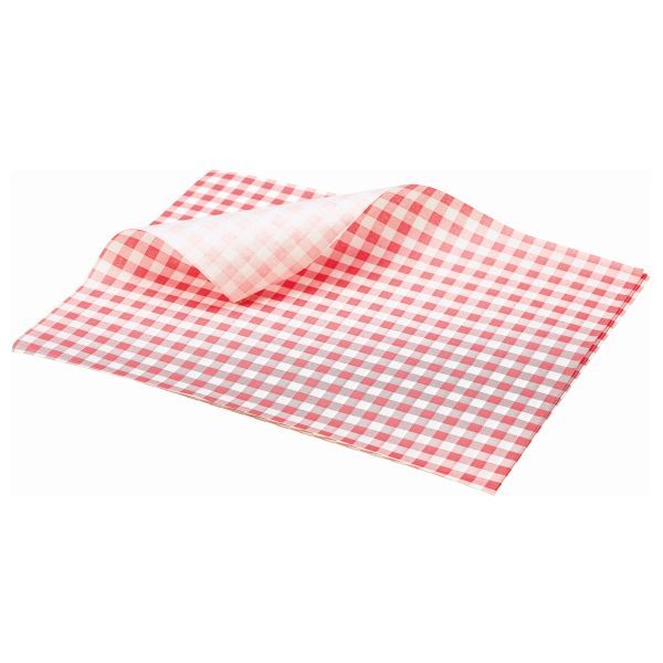 Picture of Greaseproof Paper Red Gingham Print 25 x 20cm