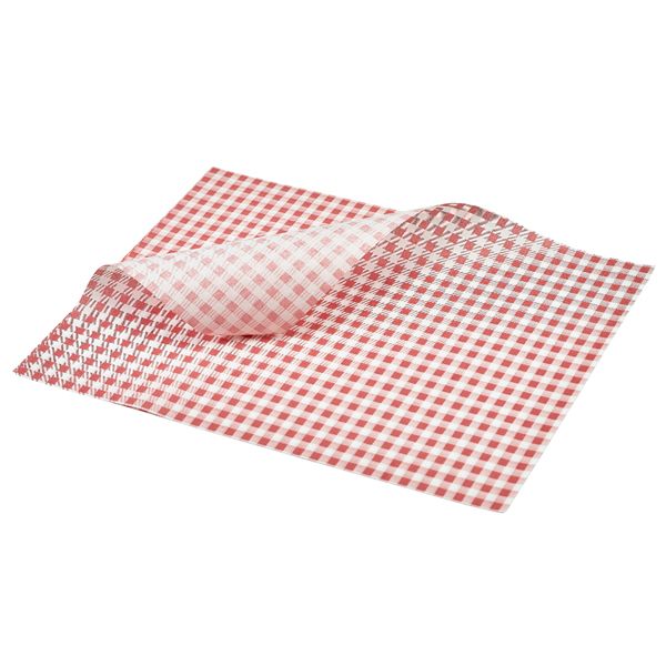 Picture of Greaseproof Paper Red Gingham Print 35 x 25cm