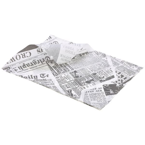 Picture of Greaseproof Paper Newspaper Print 25x35cm