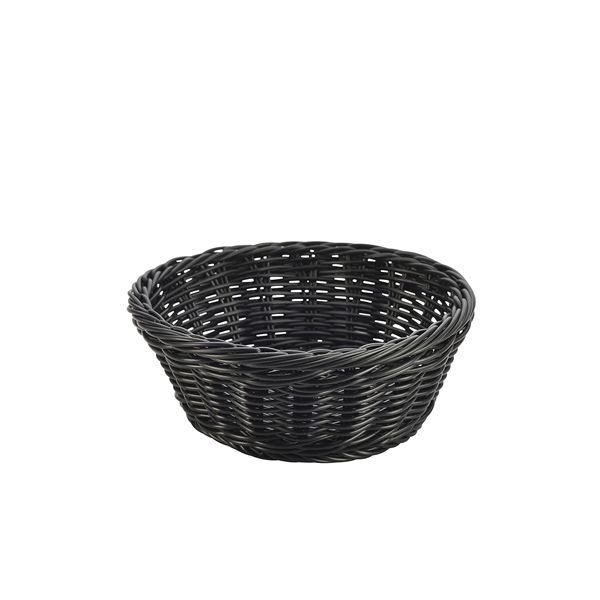 Picture of Black Round Polywicker Basket 21Dia x 8cm