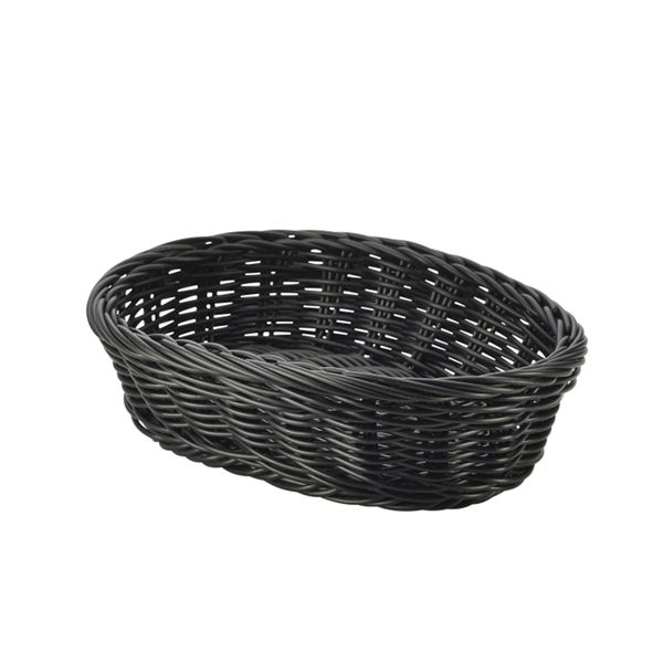 Picture of Black Oval Polywicker Basket 22.5x15.5x6.5cm