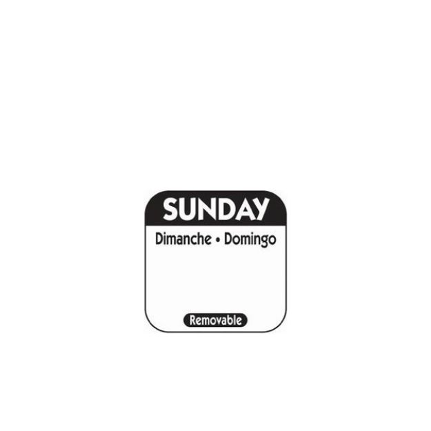 Picture of 25mm Sunday Removable Day Labels (1000) discontinued