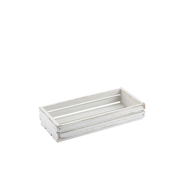 Picture of Genware White Wash Wooden Crate 25 x 12 x 5cm