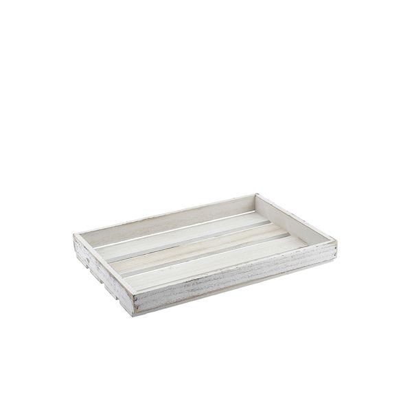 Picture of Genware White Wash Wooden Crate 35 x 23 x 4cm