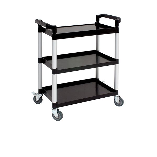 Picture of Genware Small 3 Tier PP Trolley Black Shelves