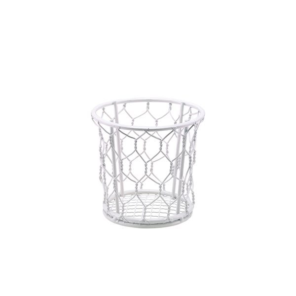 Picture of GenWare White Wire Basket 10cm Dia