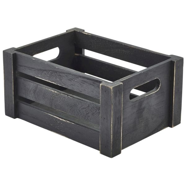 Picture of Genware Black Wooden Crate 22.8 x 16.5 x 11cm