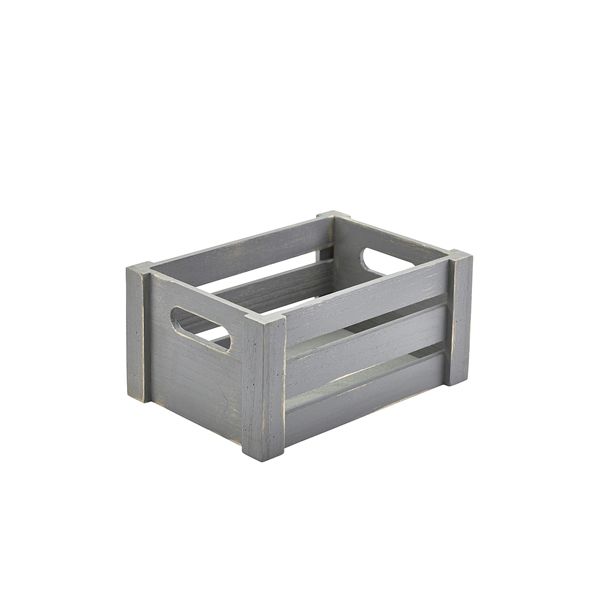 Picture of Genware Grey Wooden Crate 22.8 x 16.5 x 11cm