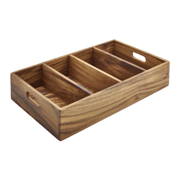 Picture of Acacia Wood 4 Compartment Cutlery Tray