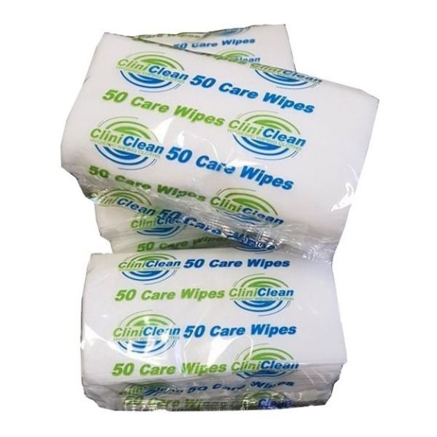 Picture of Cliniclean Patient Care Wipes, 300x335mm. 1000 wipes per pack.