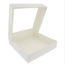 Picture of Apple Pie Box, white with window. 230x230x60 mm.