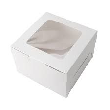 Picture of White Cake Box W Window 20x20x10cm 140pk
