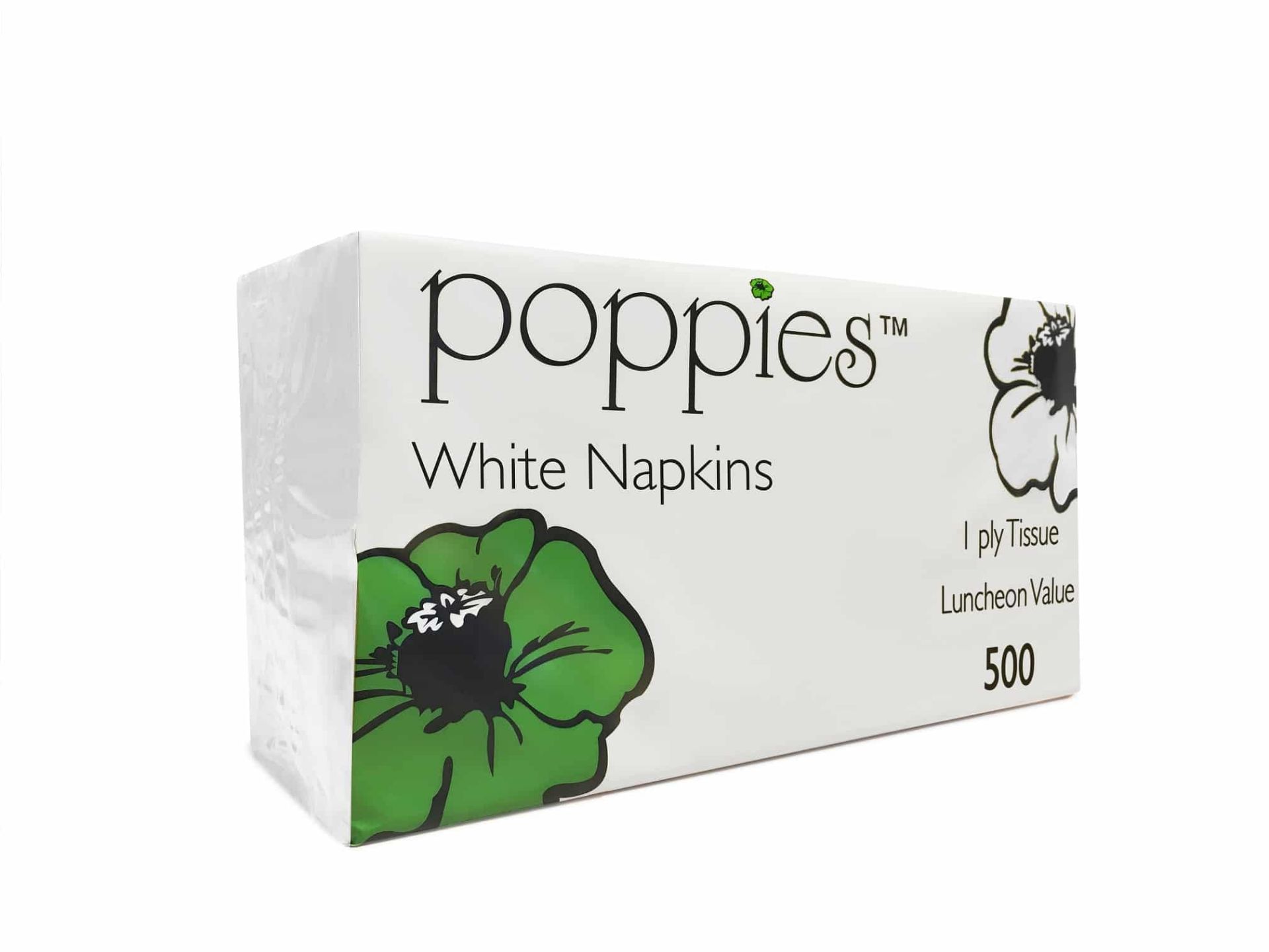Picture of Poppies Lunch Napkin, white 8 fold, 33cm, 2,000pk