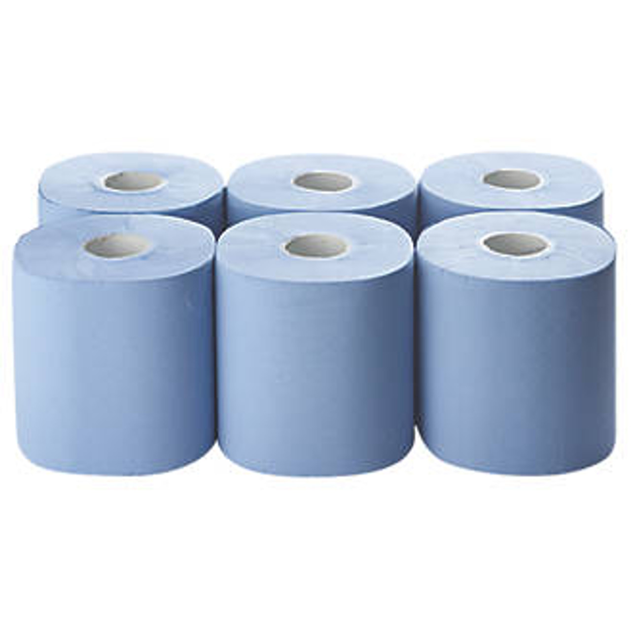 Picture of 1 Ply Blue centre feed rolls, 6x300mm rolls. 852544