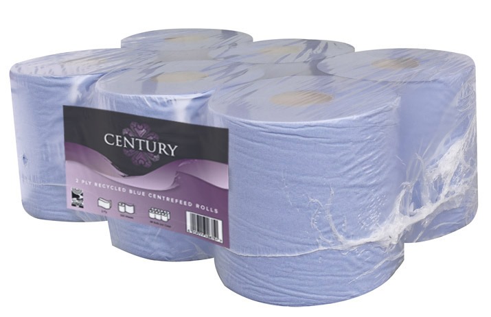 Picture of Blue Centrefeed 2Ply, "Value" Pack 475 sheet 6PK
