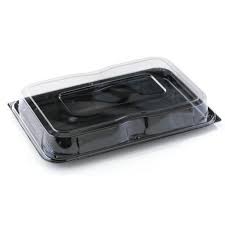 Picture of Sabert Black Platter, with clear lids, combo pack, 35x24cm 25pk