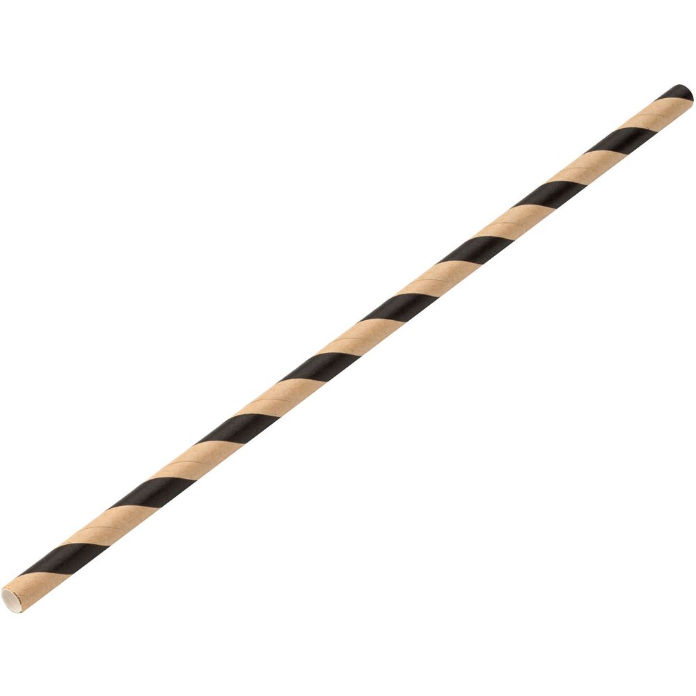 Picture of Paper Brown/Black Stripe Straw 8" (20cm)
