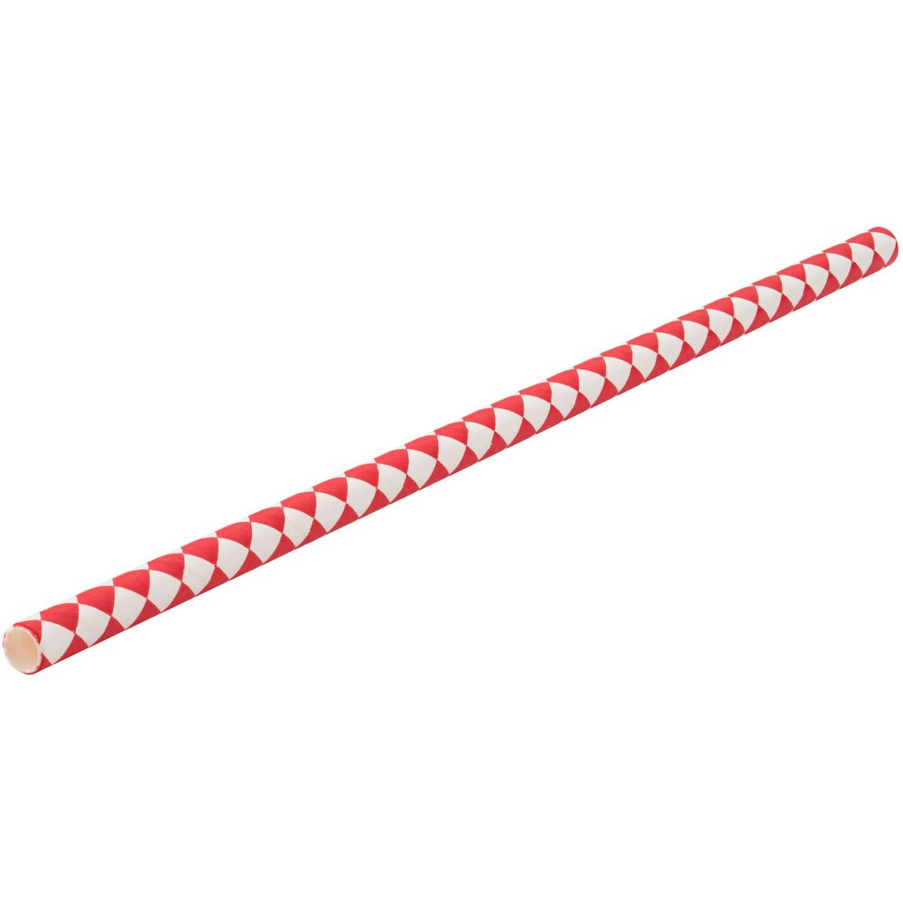 Picture of Paper Chequered Red Straw 8" (20cm) Box of 250