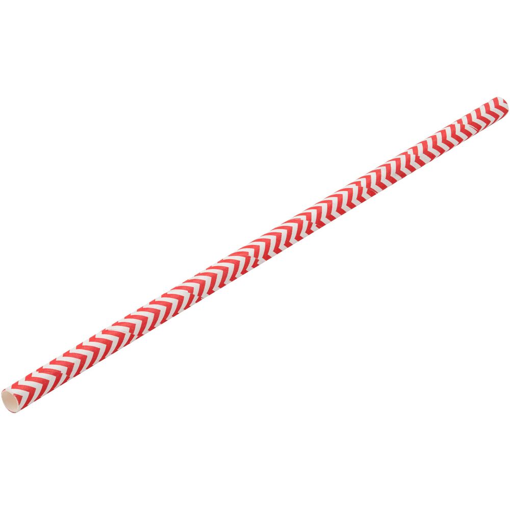 Picture of Paper Chevron Red Straw 8" (20cm) Box of 250