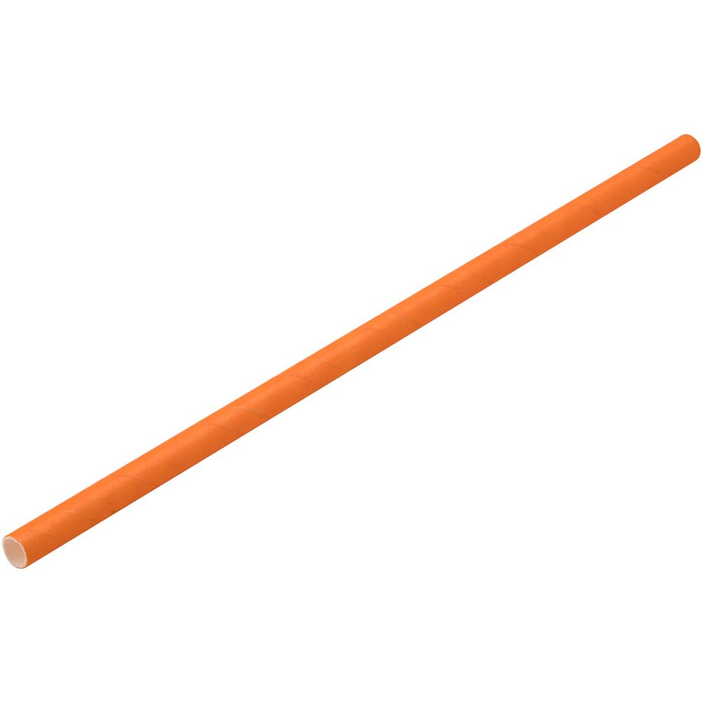 Picture of Paper Solid Orange Straw 8" (20cm) Box of 250