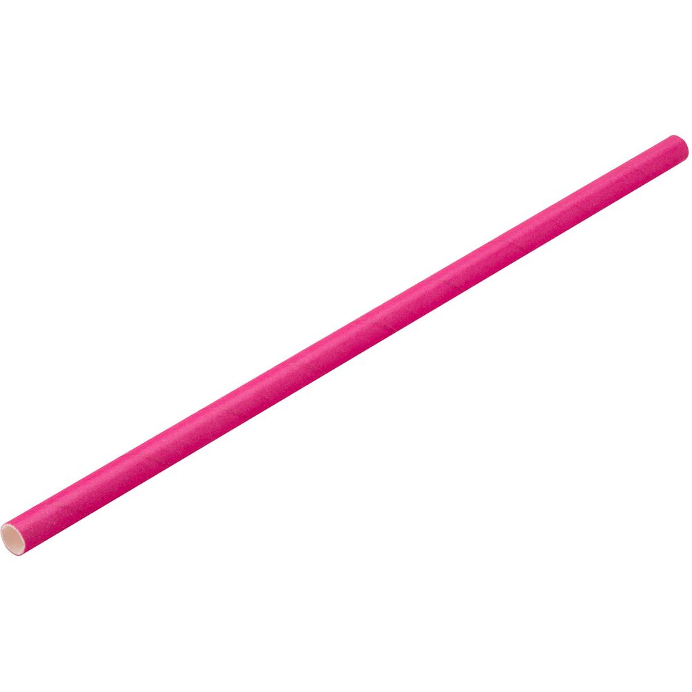 Picture of Paper Solid Pink Straw 8" (20cm) Box of 250