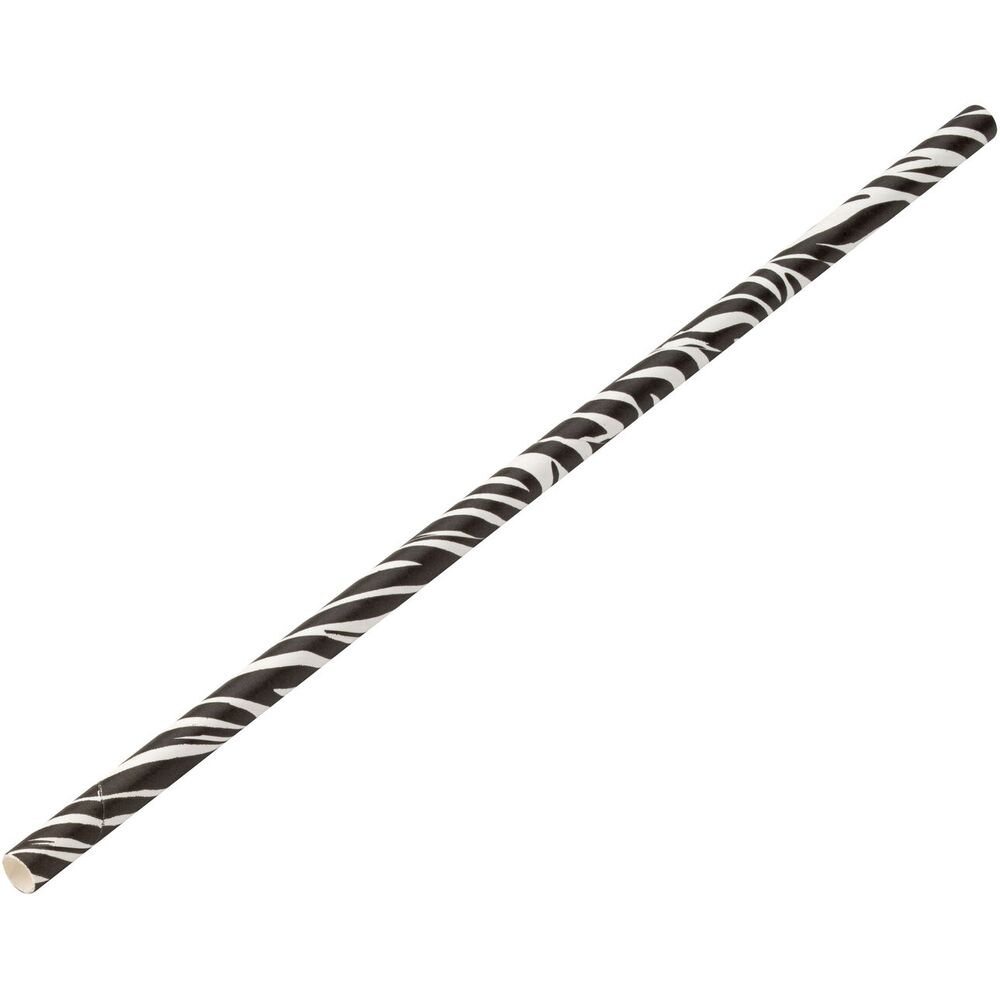 Picture of Paper Zebra Straw 8" (20cm) Box of 250
