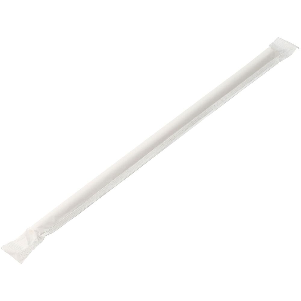 Picture of Paper Wrapped White Straw 8" (20cm) Box of 250