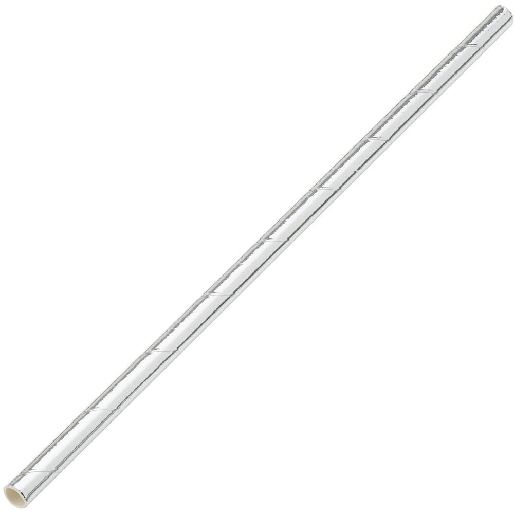 Picture of Paper Solid Silver Straw 8" (20cm)
