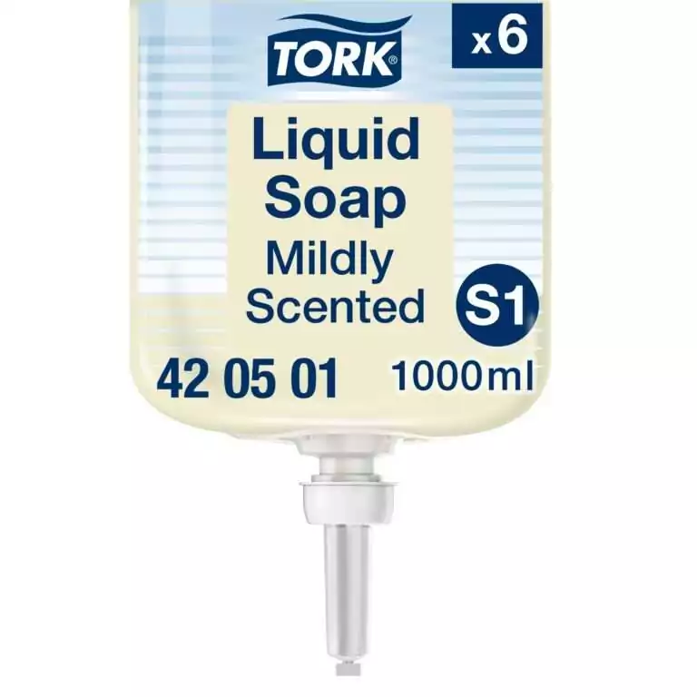 Picture of Tork Mildly Scented Liquid Soap S1, Fresh Scent, 6 x 1000ml, 420501