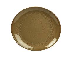 Picture of Terra Rustic Brown Oval Plate 21x19cm (1)