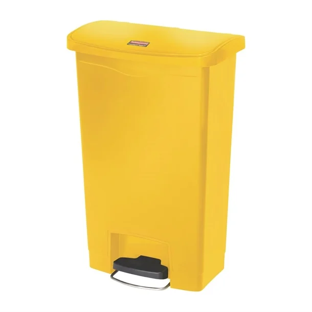 Picture of Rubbermaid Slim Jim Front Step-On Pedal Bin Yellow 50Ltr