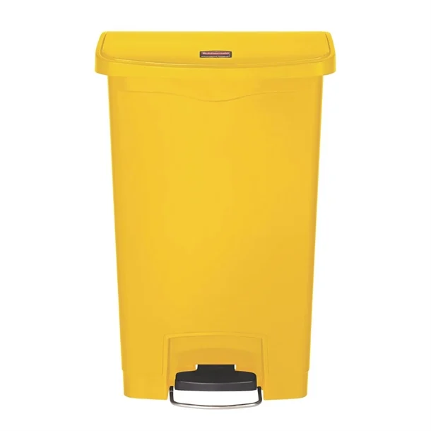 Picture of Rubbermaid Slim Jim Front Step-On Pedal Bin Yellow 50Ltr