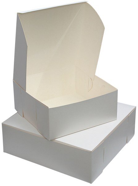 Picture of White Cake Box, No Window  10x10x5" 100pk