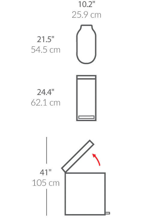 Picture of SimpleHuman 45L S/Steel Slim Step Can (bin)