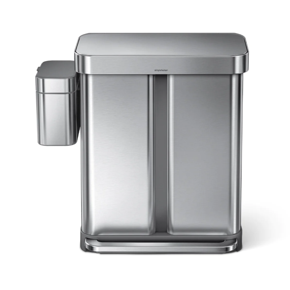 Picture of SimpleHuman 58L S/Steel Rectangular Pedal bin with dual compartment