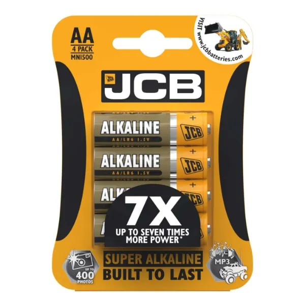 Picture of CARD OF 4 JCB LR6 AA SUPER ALKALINE BATTERIES