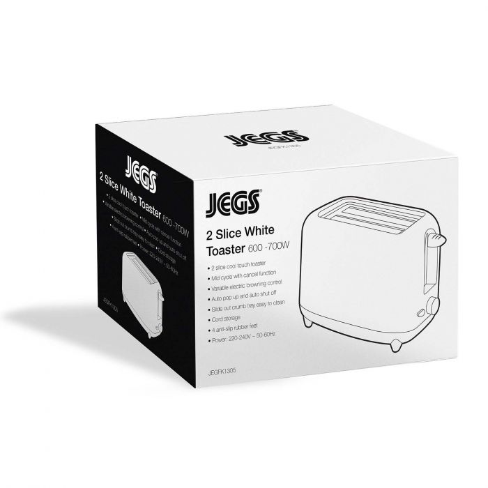 Picture of Jegs White 2 Slice Toaster - 600W - 700W