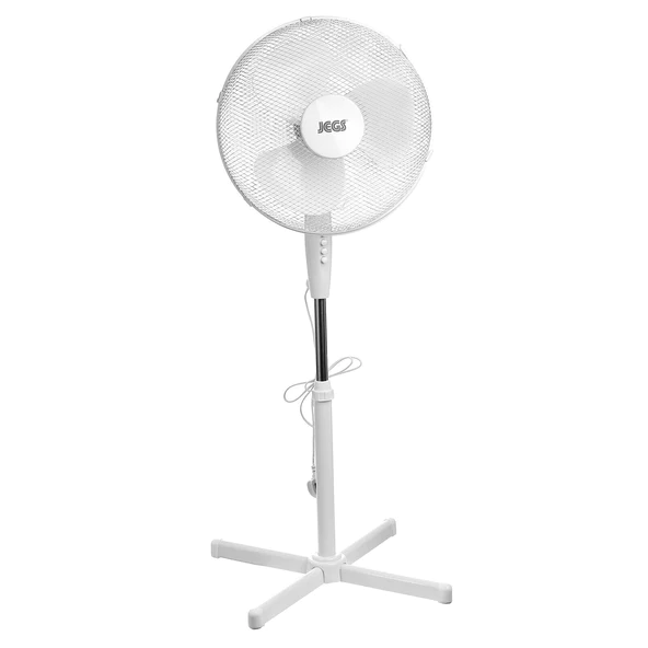 Picture of Jegs 16 Inch Floor Standing 45W Oscillating Pedestal Fan 3 Speed Air Cool White