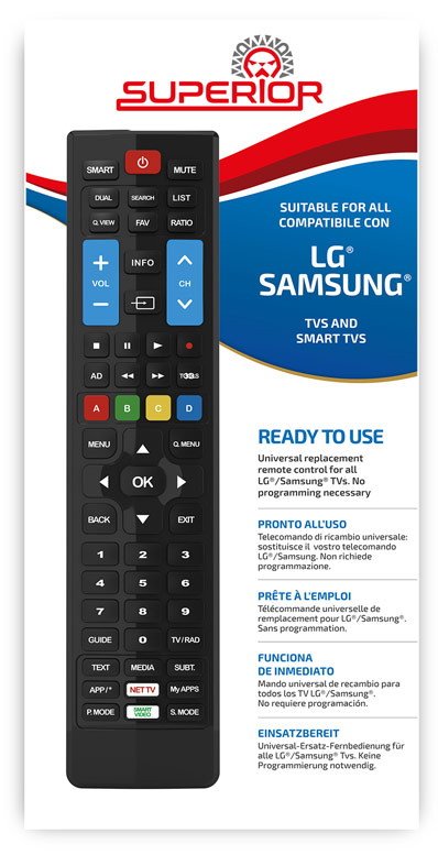 Picture of The universal remote control for Smart LG and Samsung TVs Universal remote control for LG and Samsung TV.