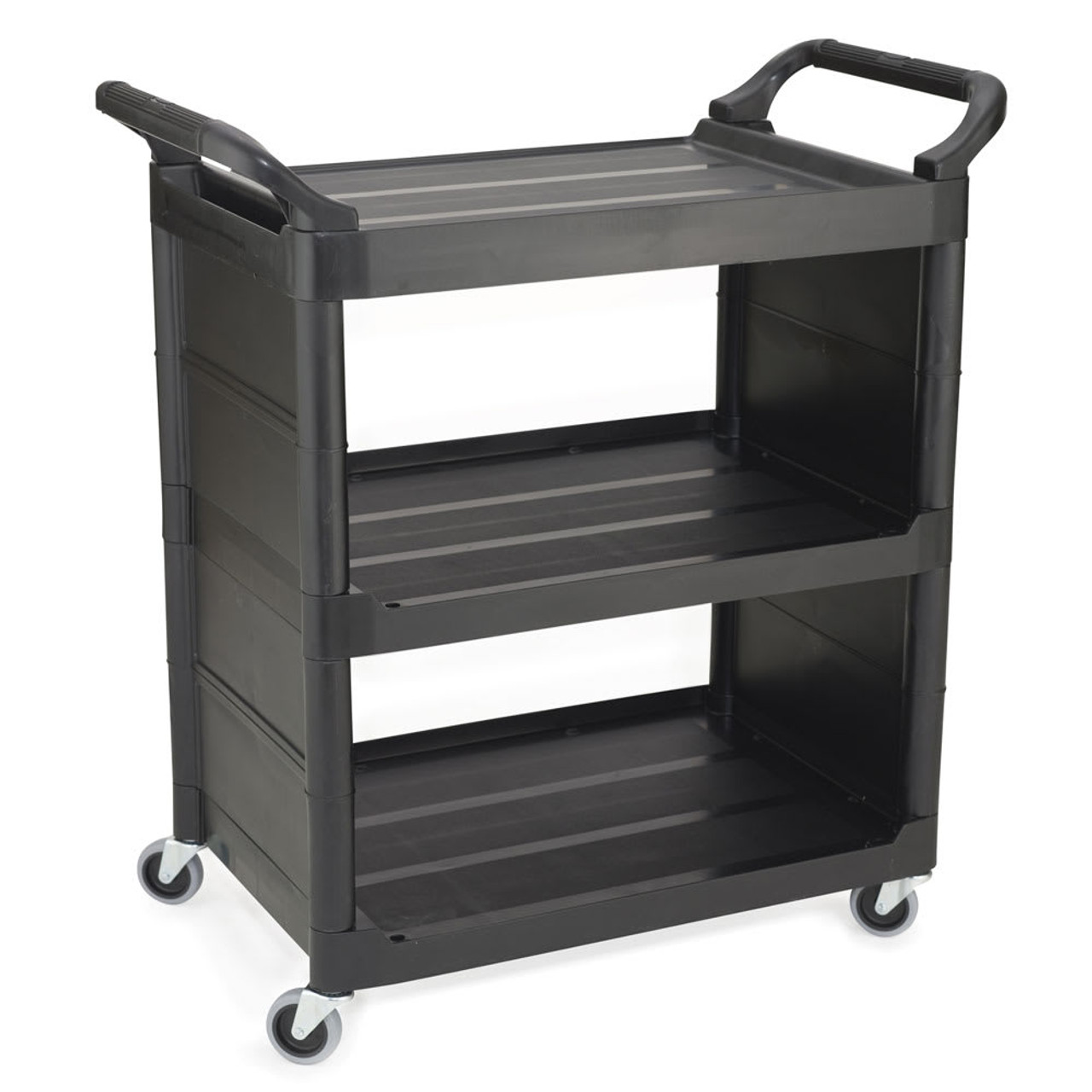 Picture of Rubbermaid Utility Cart Closed 2 Sides Black