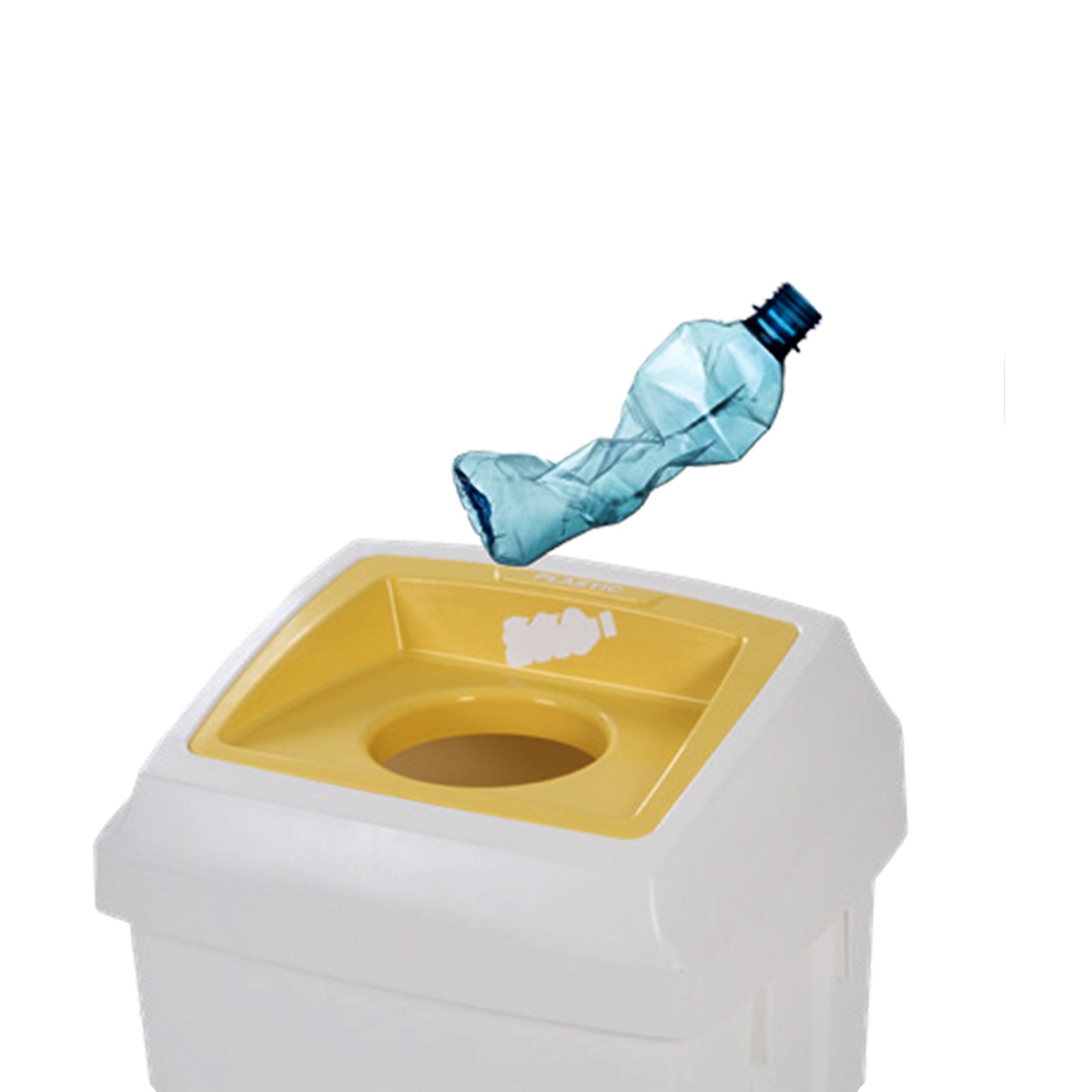 Picture of 50L Atlas Bin, with Yellow Lid for Plastic Bottles