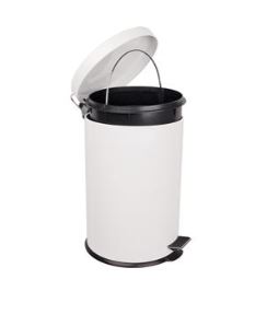 Picture of 20L Steel Pedal Bin White Powder Coated Finish (1)