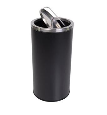 Picture of 38L Swing bin Brushed Stainless Steel with black base