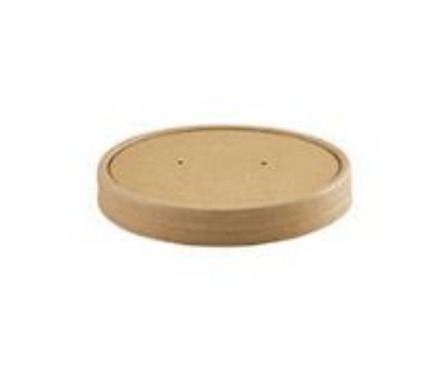 Picture of GenWare Kraft Soup Container Lid Only 500 pk